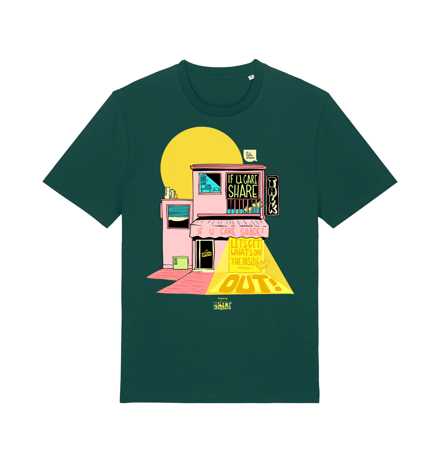 Glazed Green Printed T-shirt Front