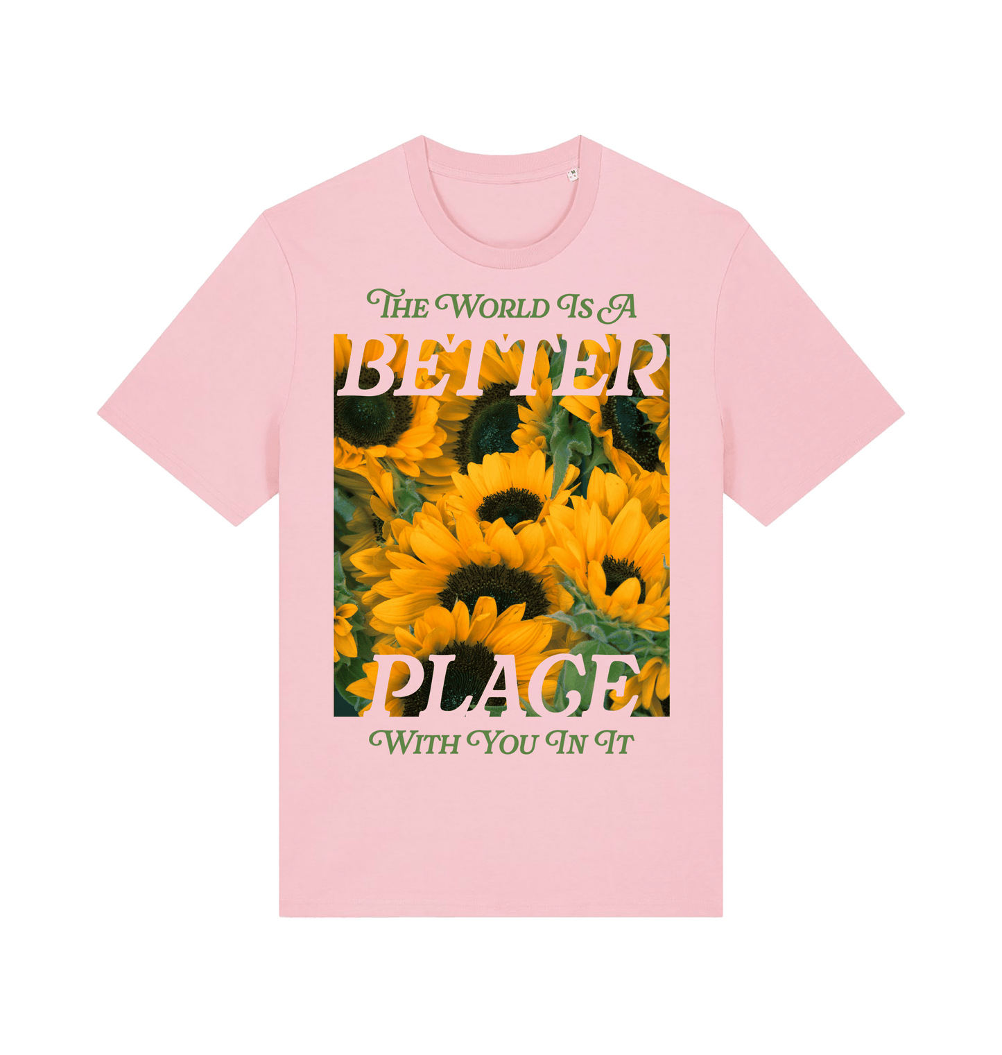Cotton Pink Printed T-shirt Front