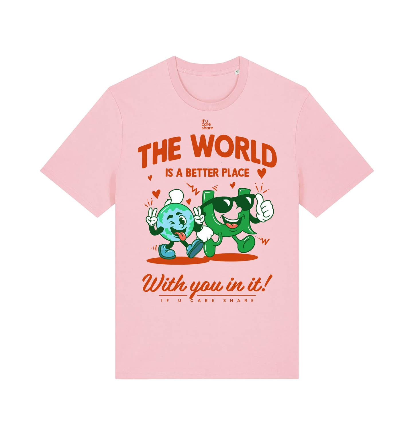 Cotton Pink Printed T-shirt Front