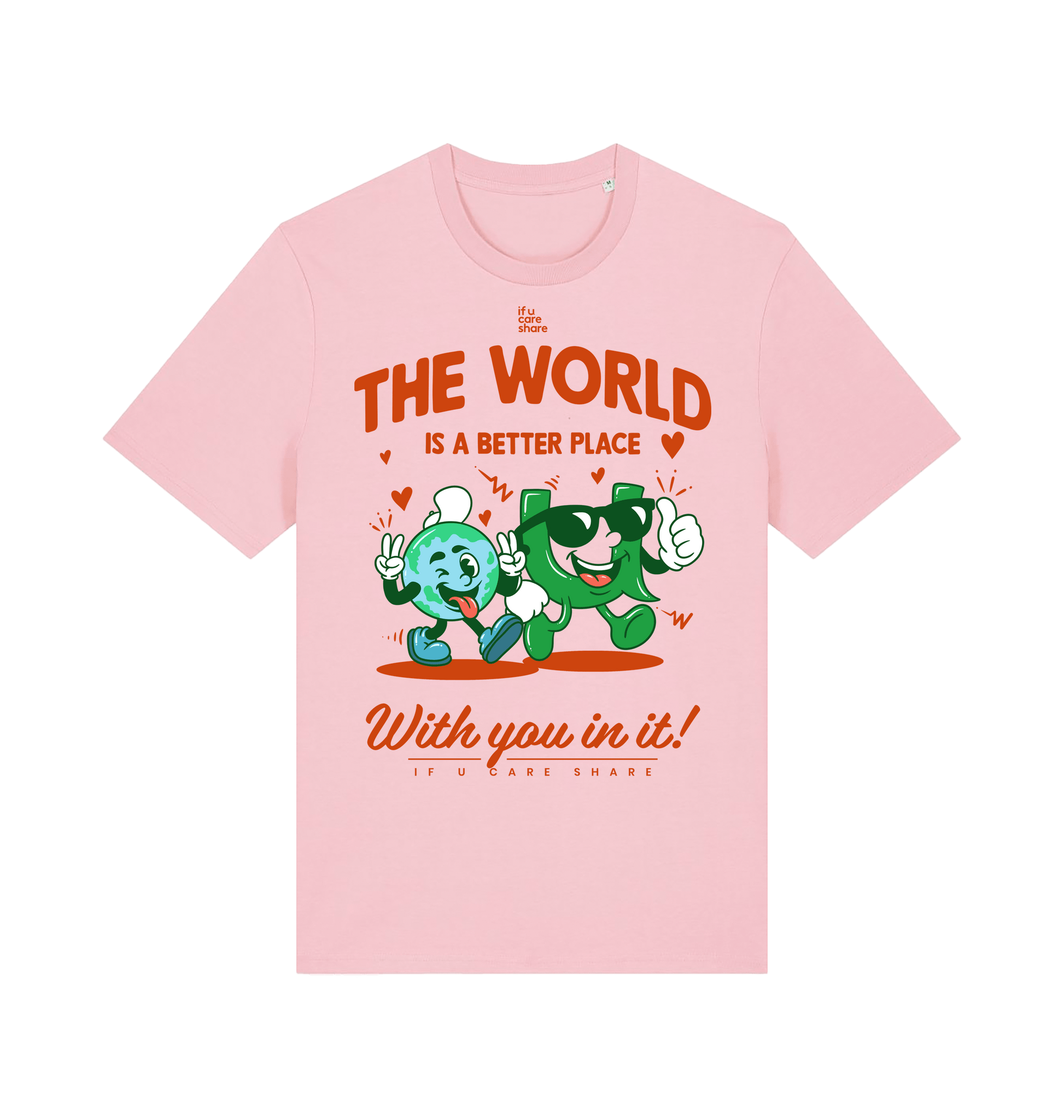 Cotton Pink Printed T-shirt Front