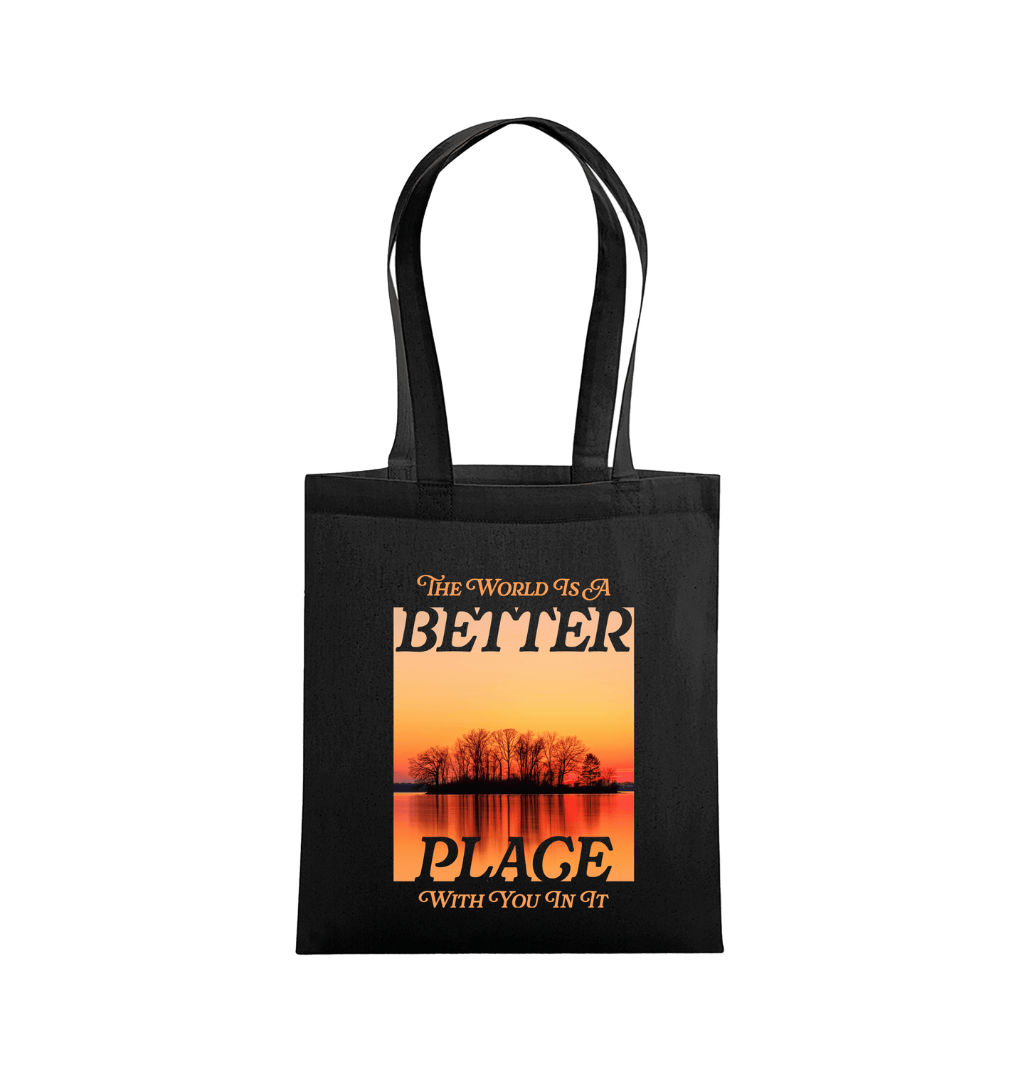 Black Printed Bag Front
