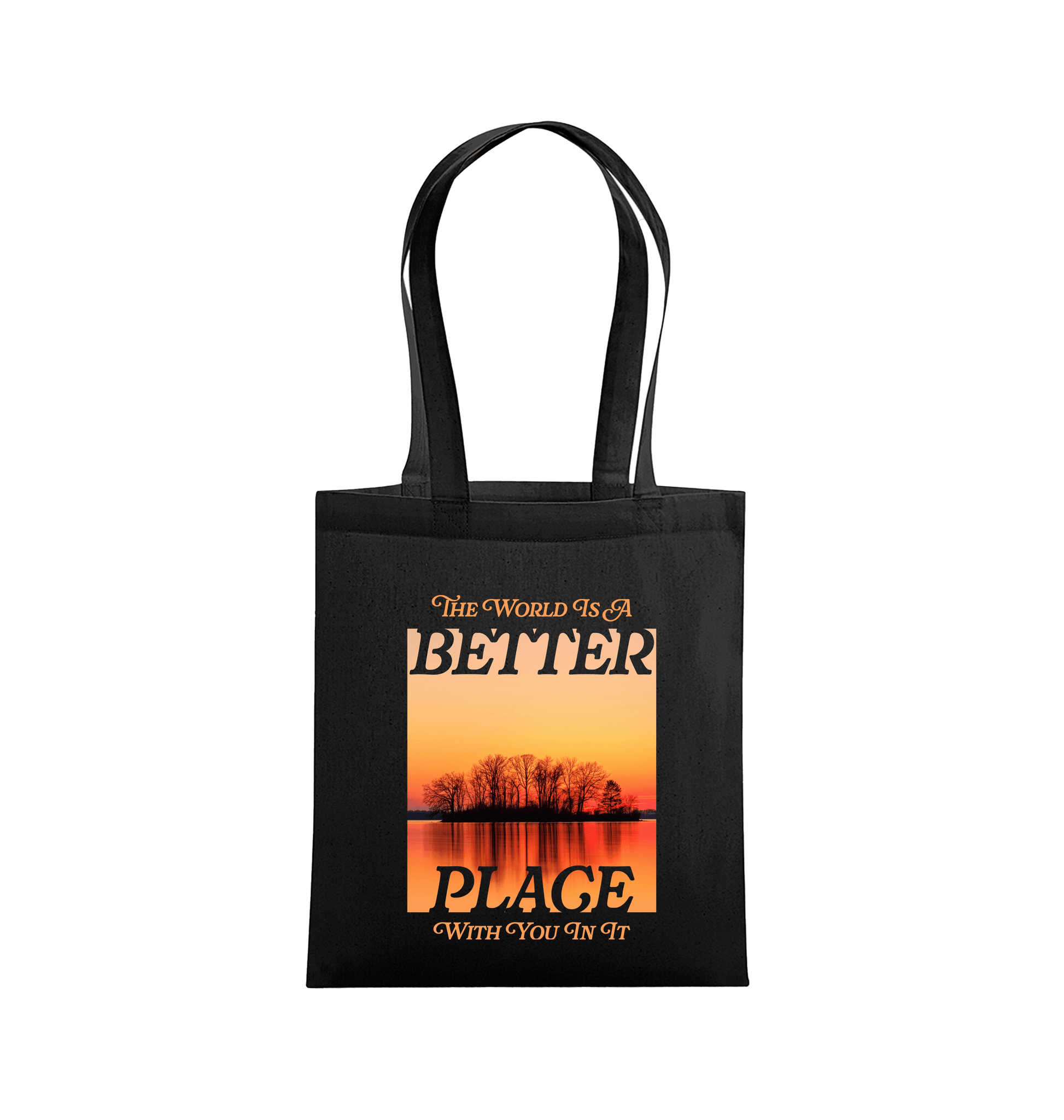 Black Printed Bag Front