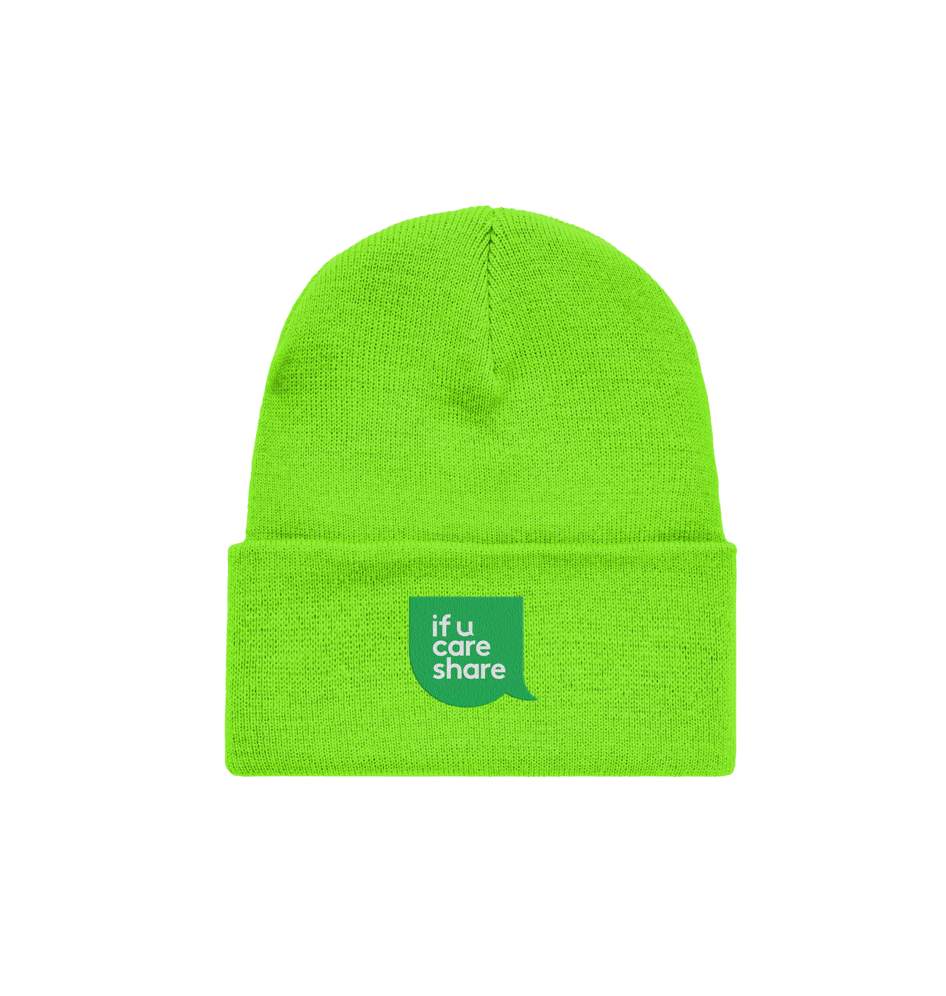 Fluorescent Green Beanie Front