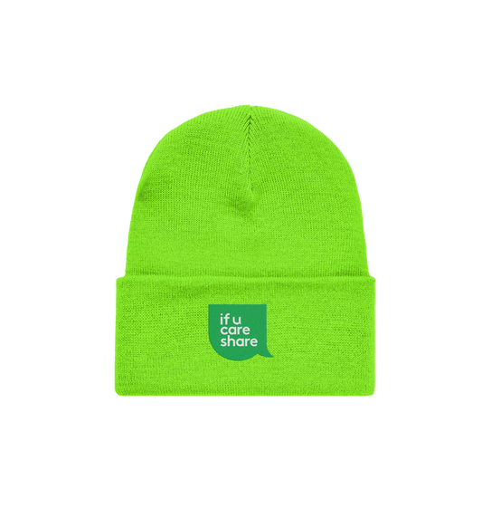 Fluorescent Green Beanie Front