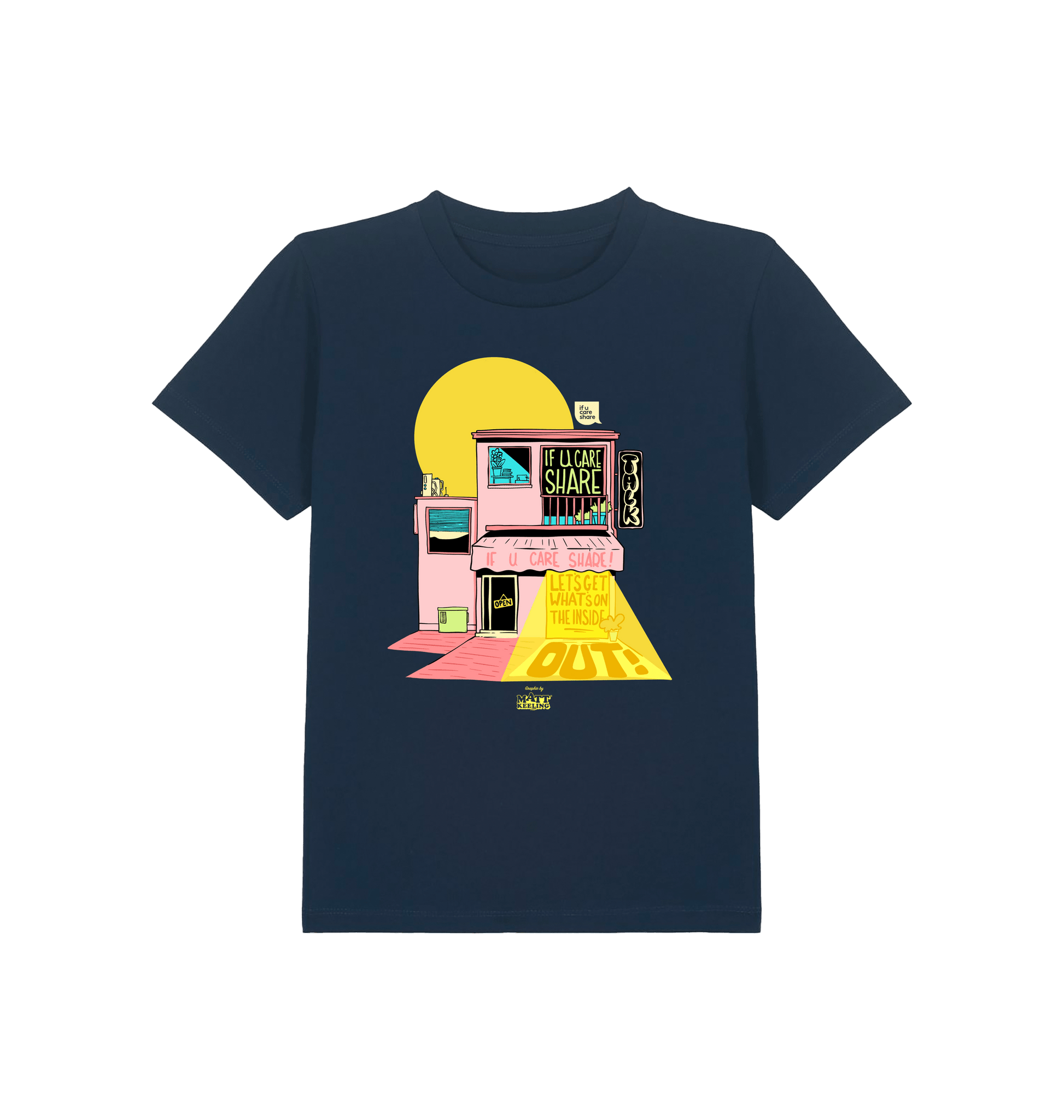 French Navy Printed Kids T-Shirt Front
