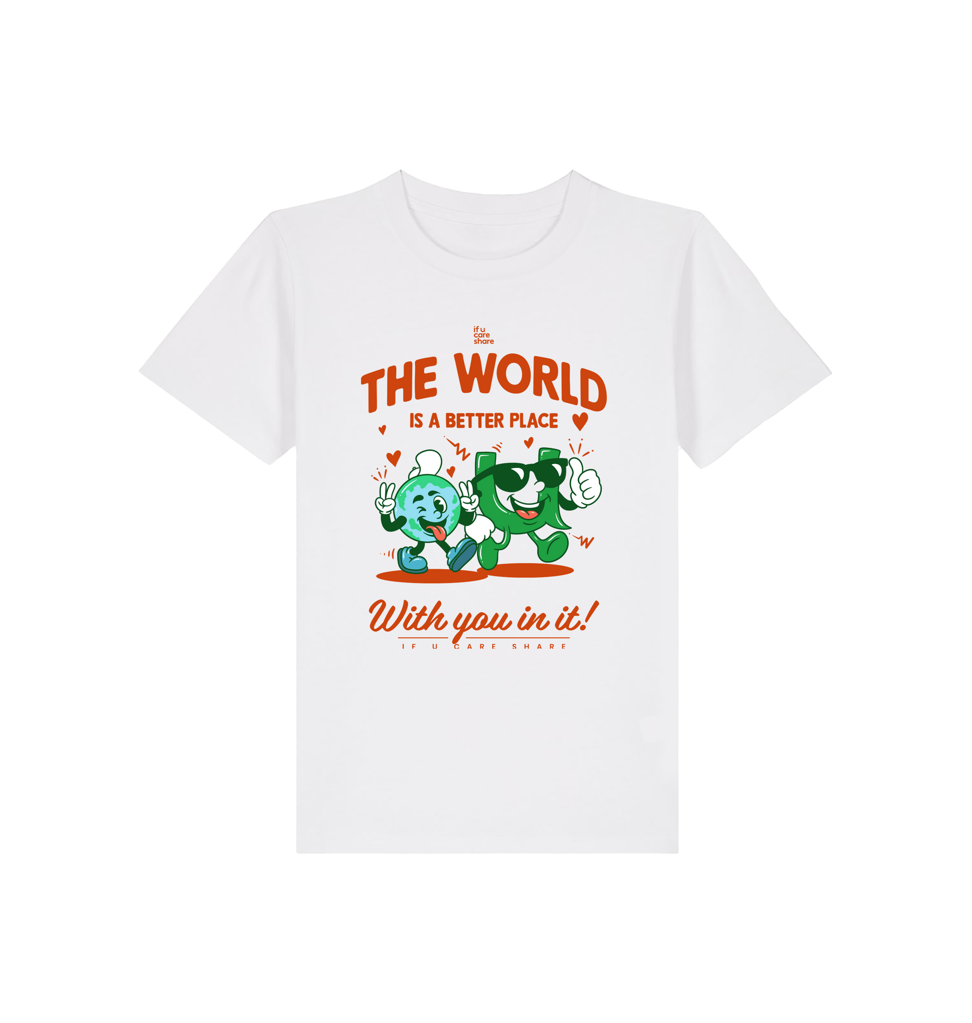 White Printed Kids T-Shirt Front