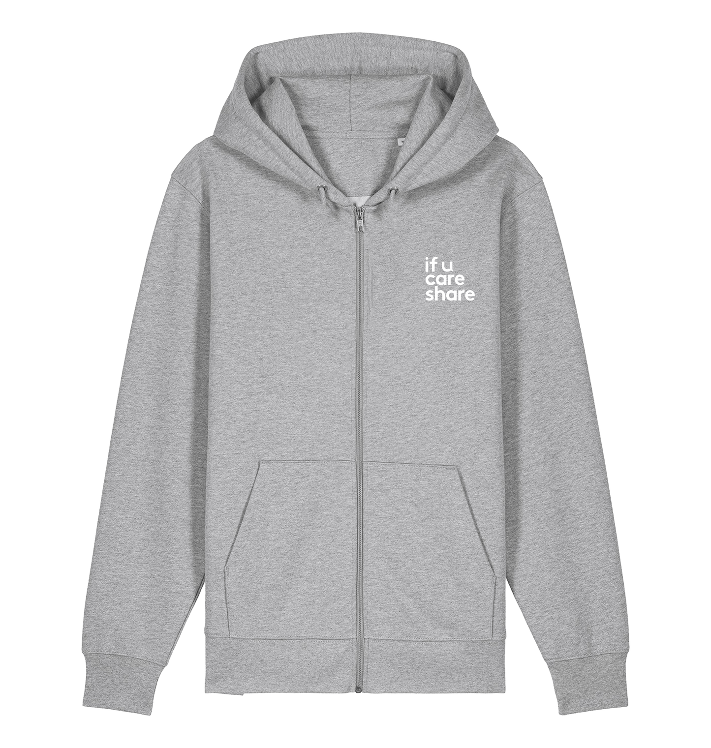 Heather Grey Printed Hoody Front