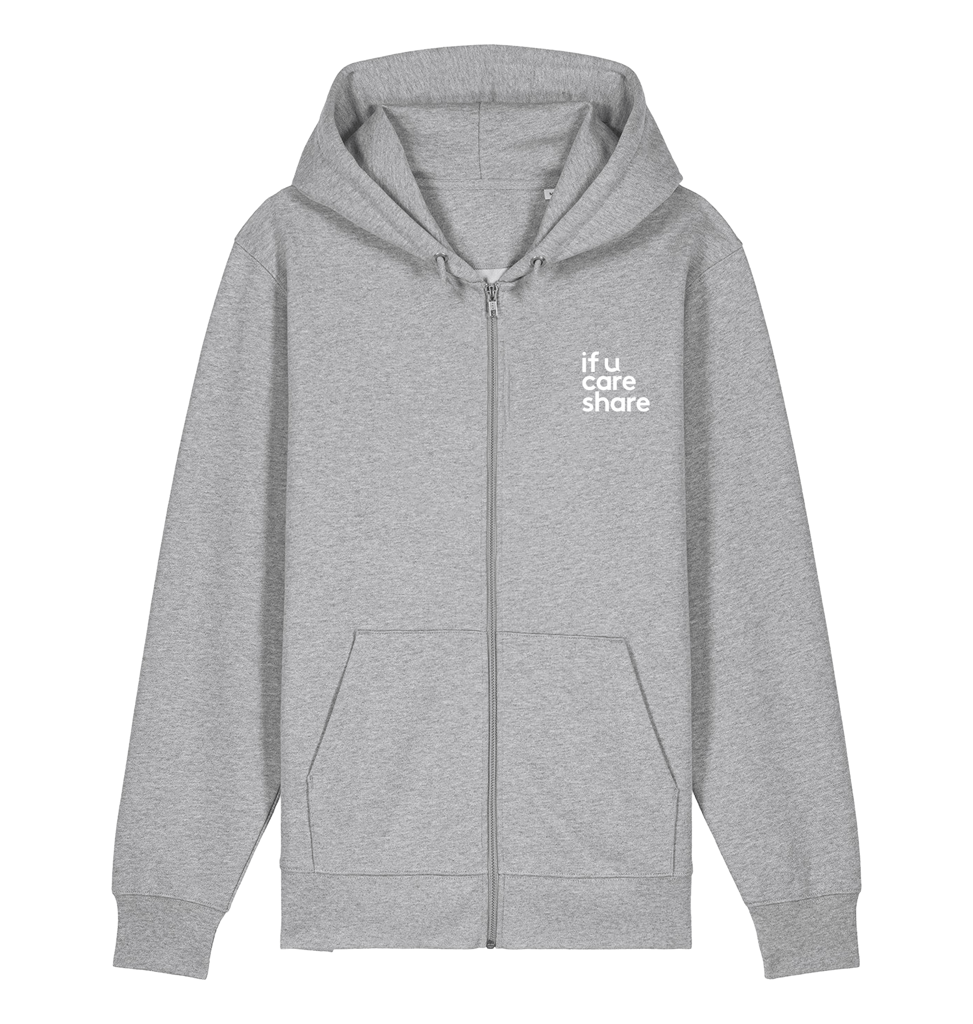 Heather Grey Printed Hoody Front