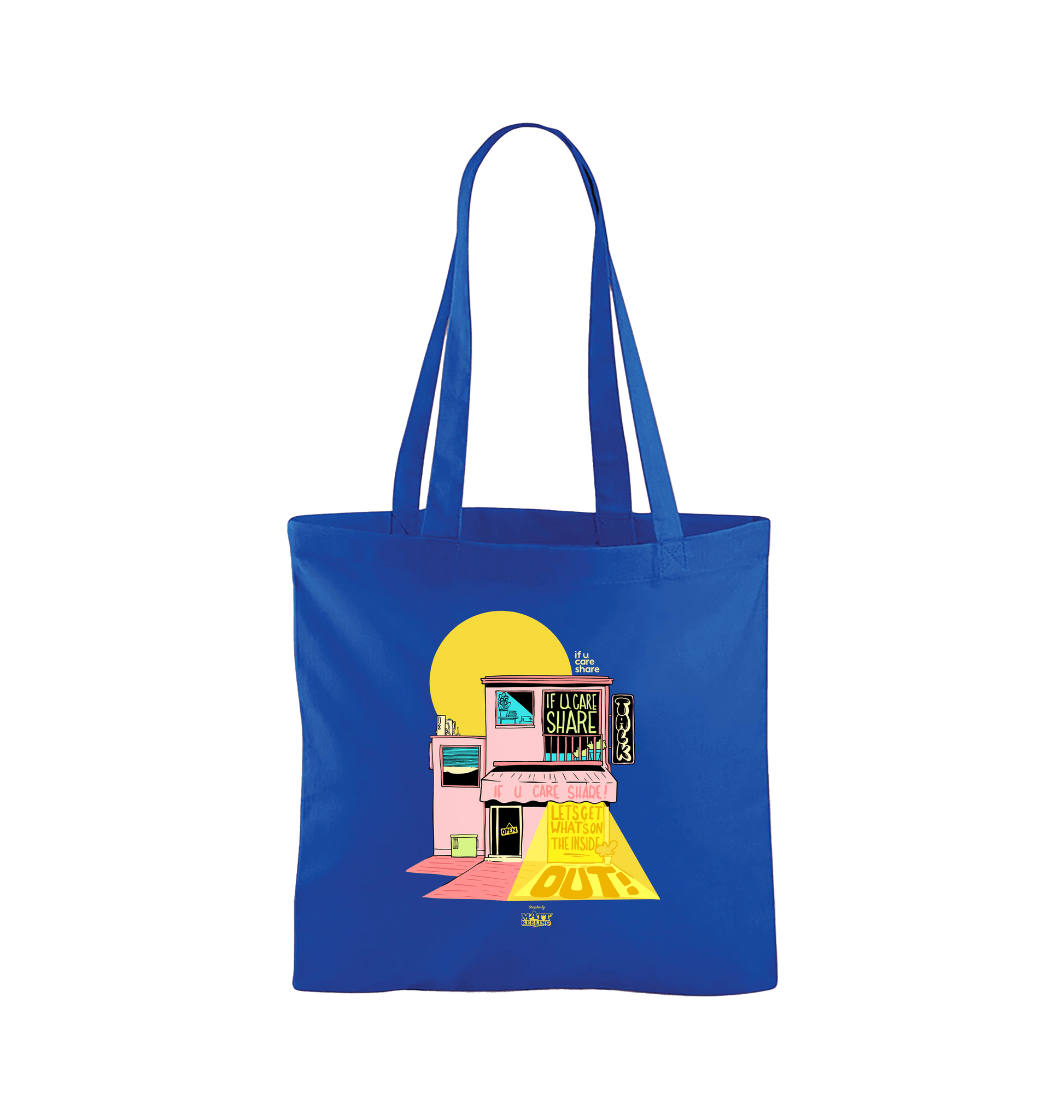 Bright Royal Printed Bag Front