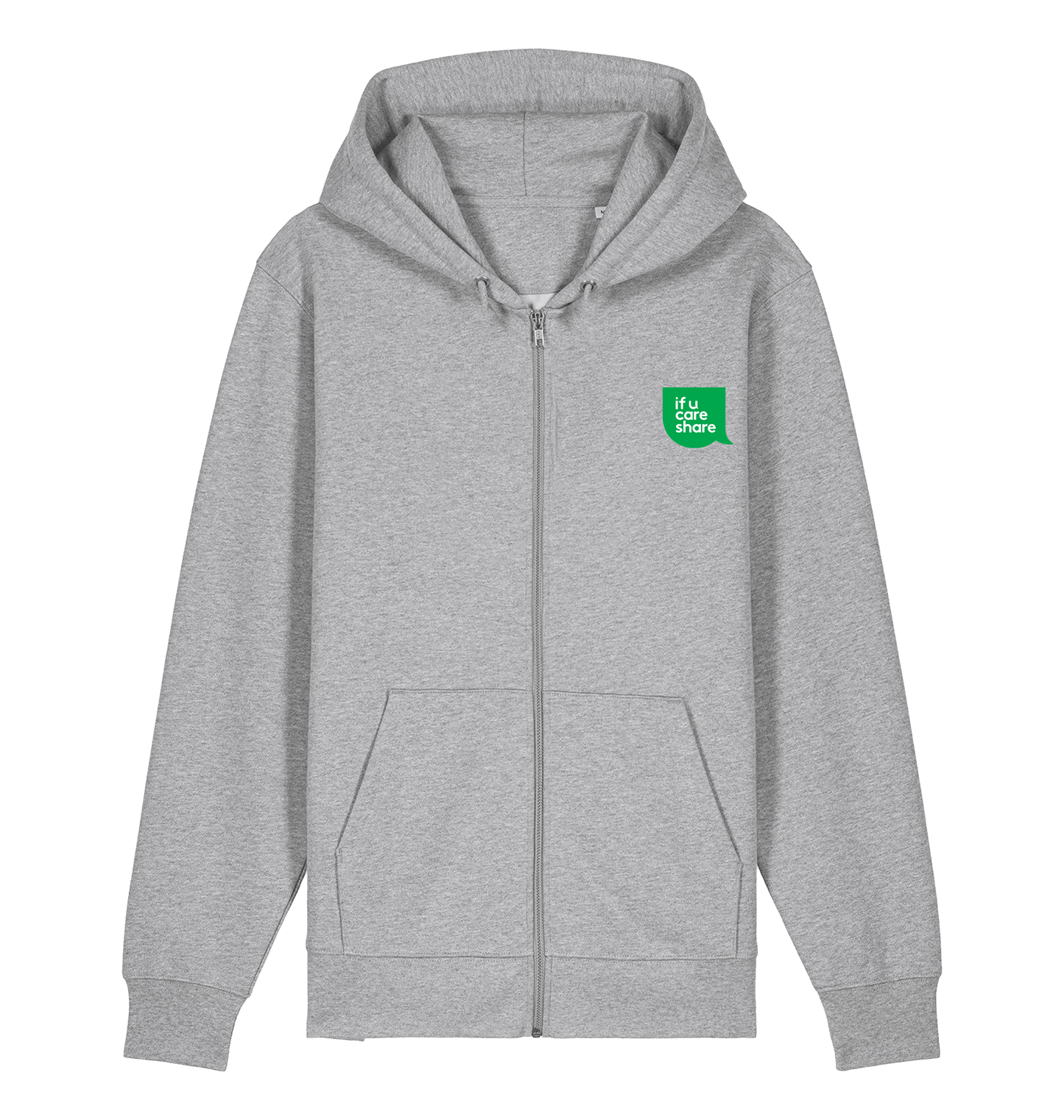 Heather Grey Printed Hoody Front