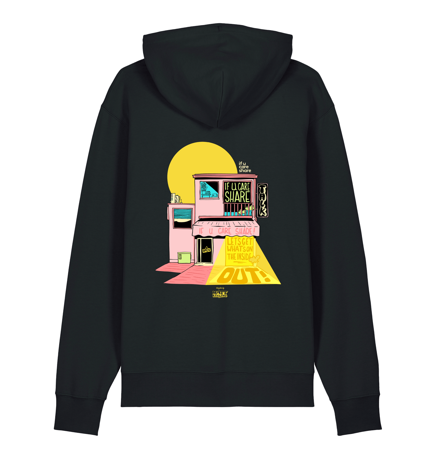 Black Printed Sweater Back