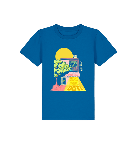 Royal Blue Printed Kids T-Shirt Front