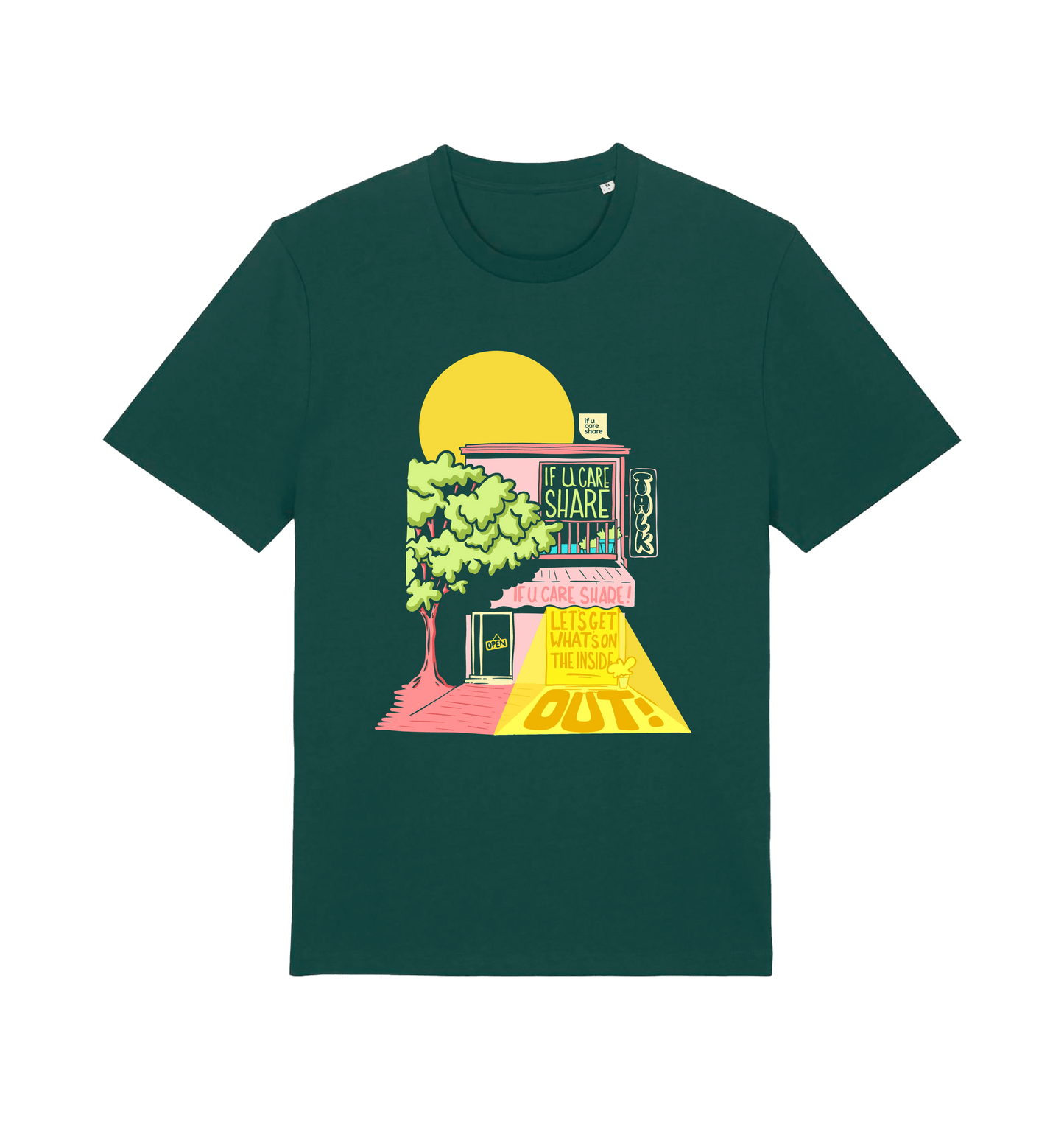 Glazed Green Printed T-shirt Front
