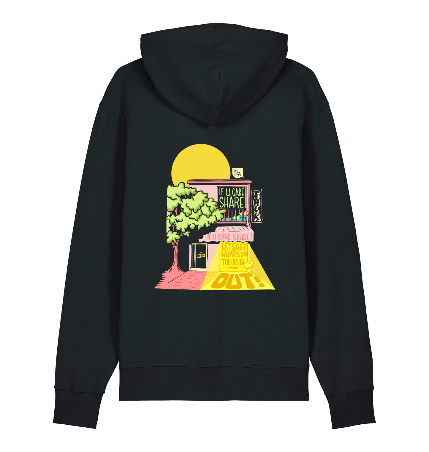 Black Printed Sweater Back