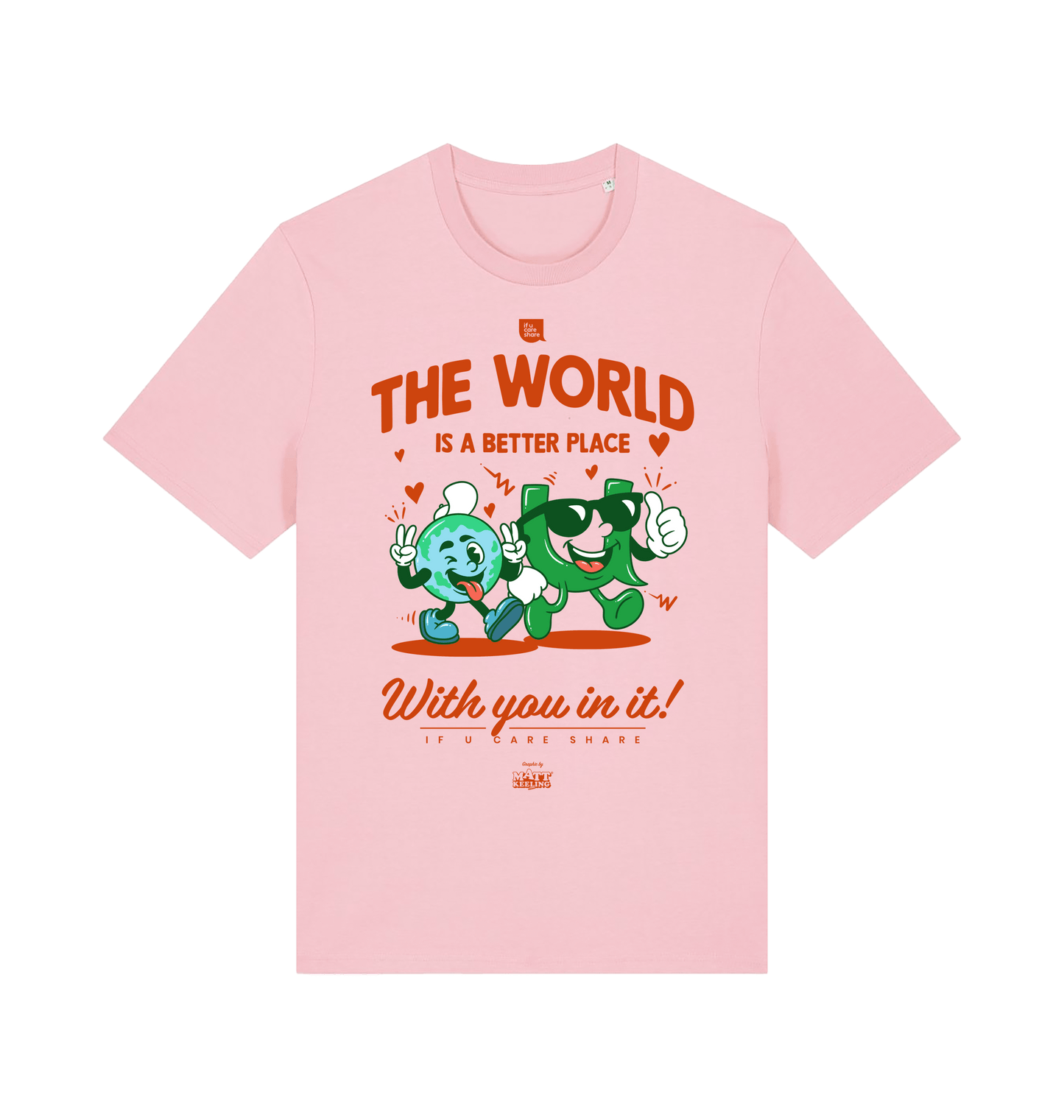 Cotton Pink Printed T-shirt Front
