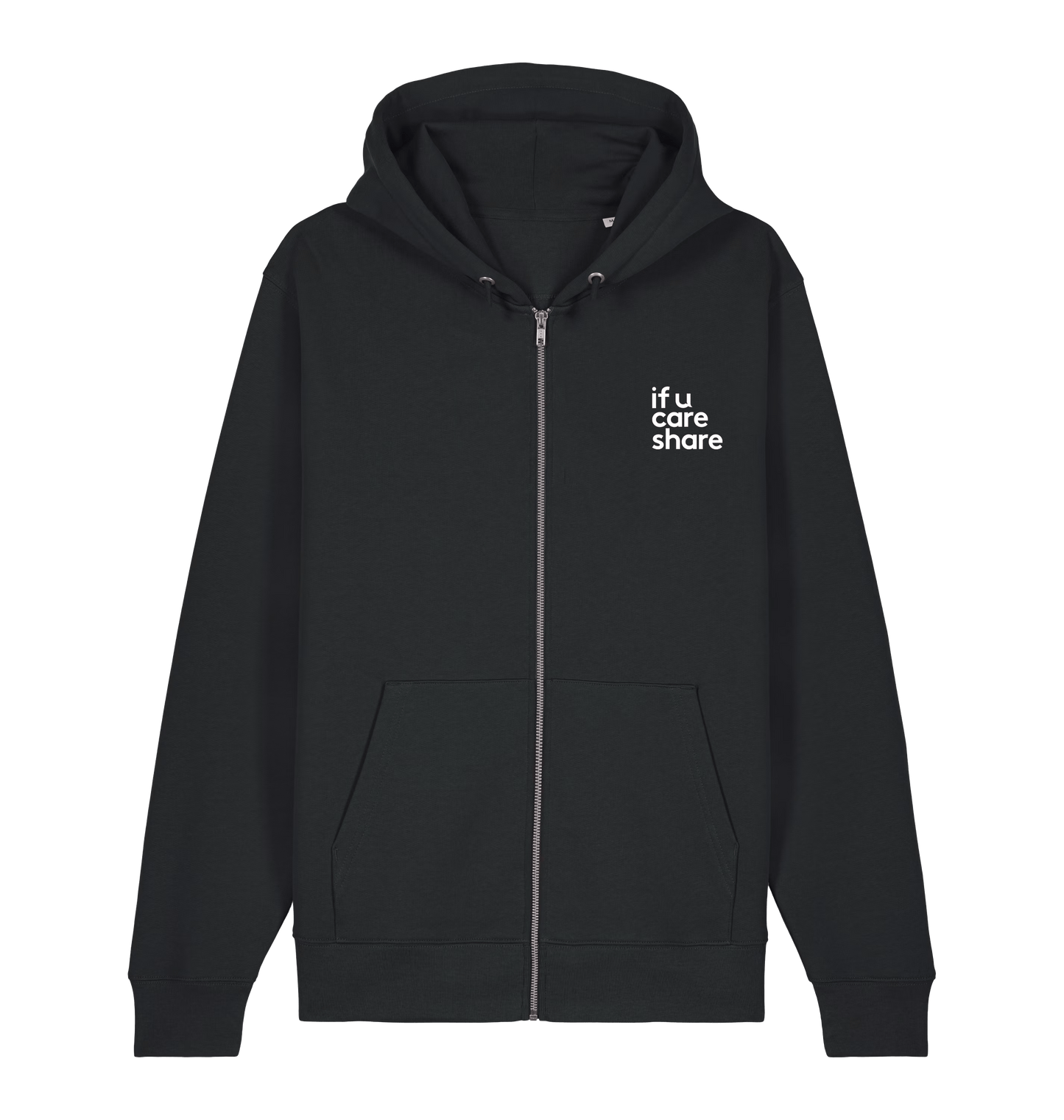 Black Printed Hoody Front