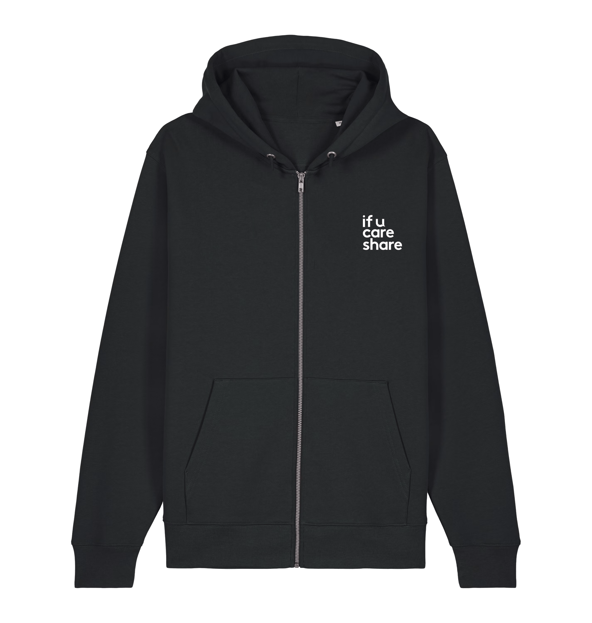 Black Printed Hoody Front
