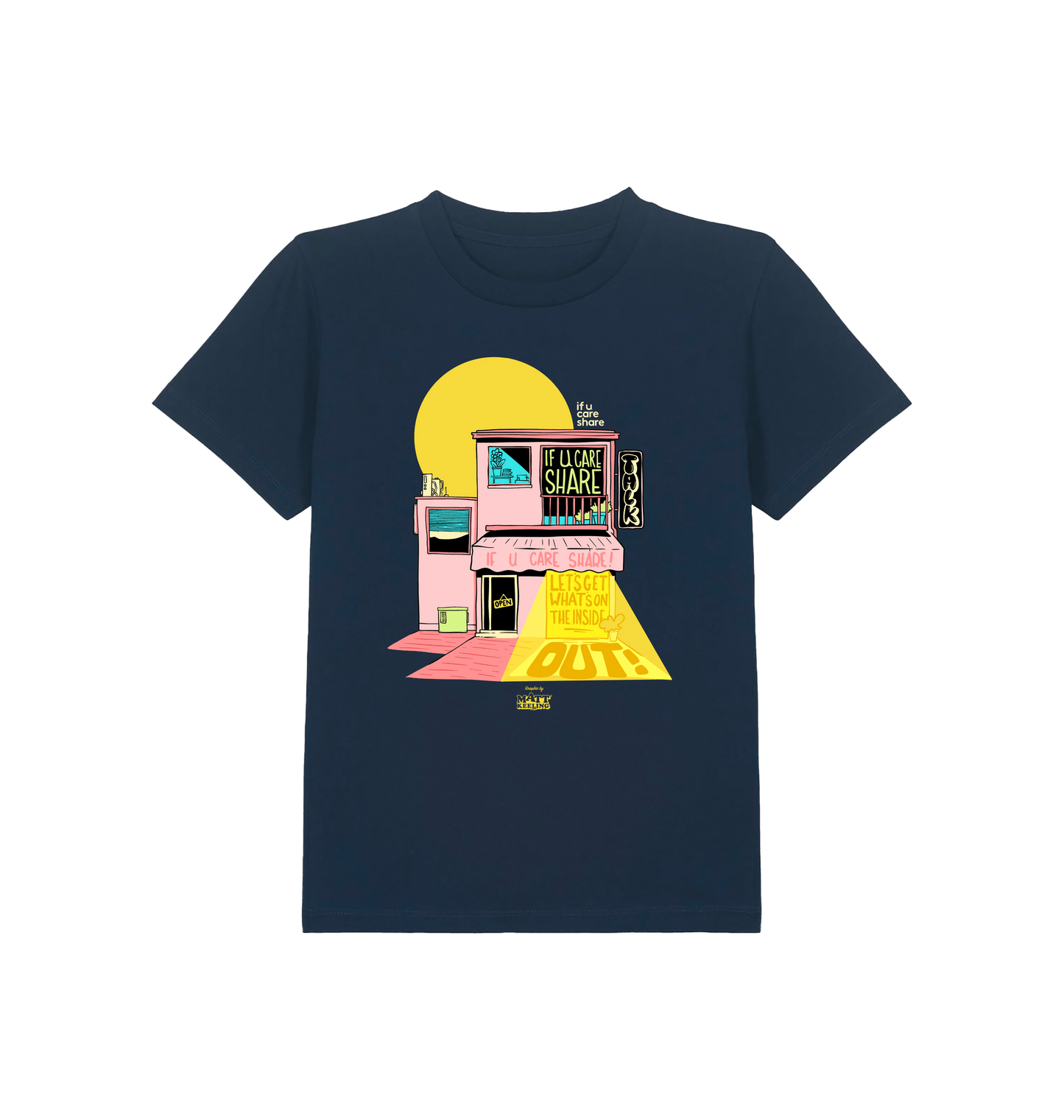 French Navy Printed Kids T-Shirt Front