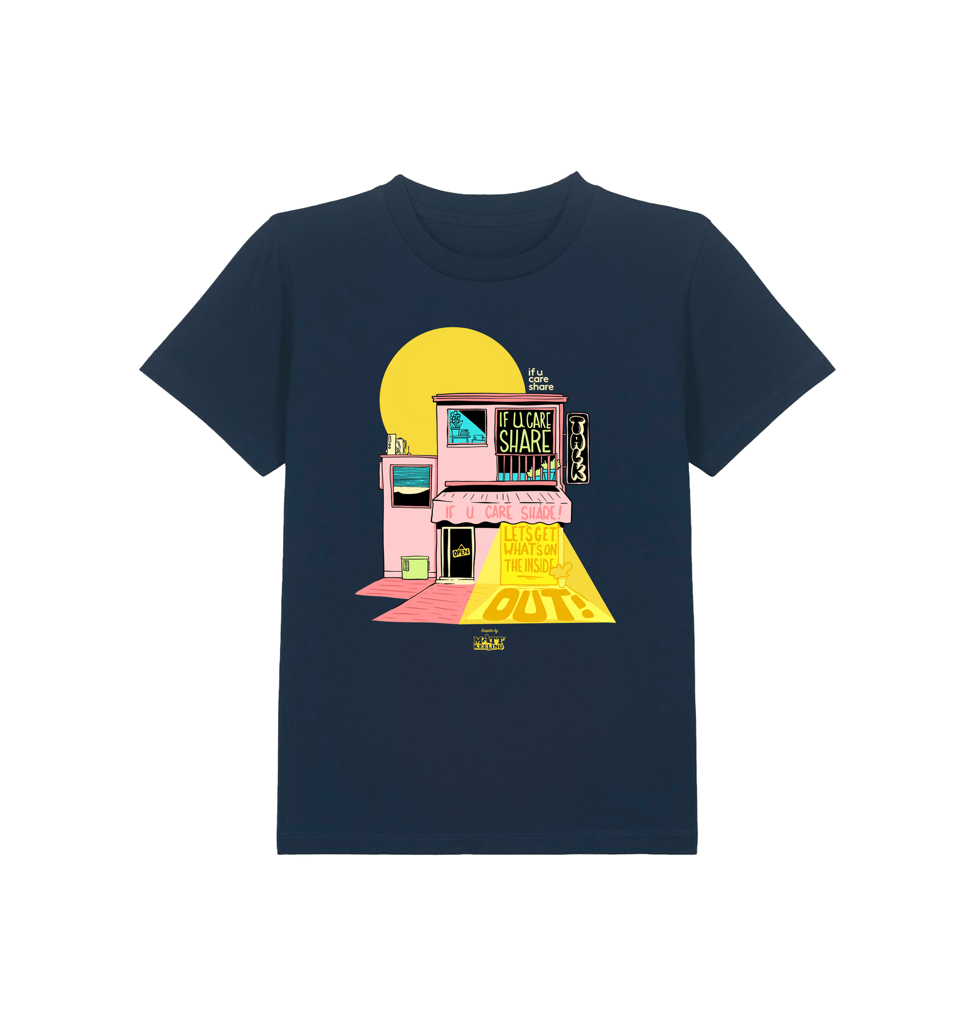 French Navy Printed Kids T-Shirt Front