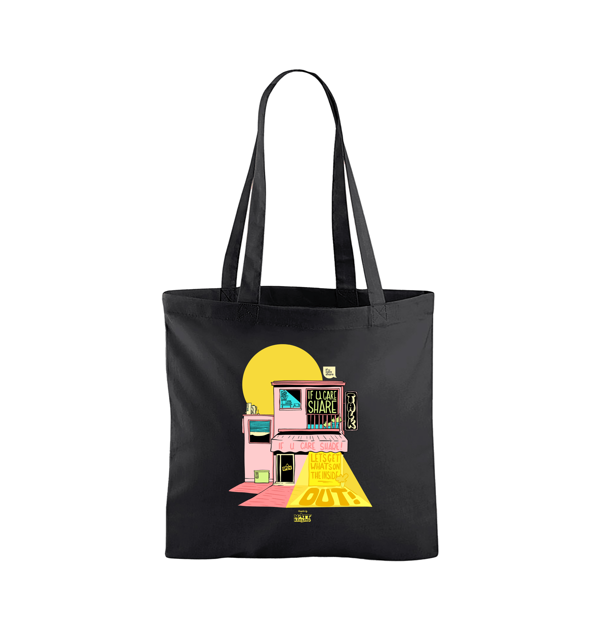 Black Printed Bag Front
