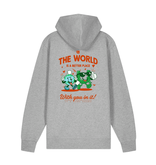Heather Grey Printed Hoody Back