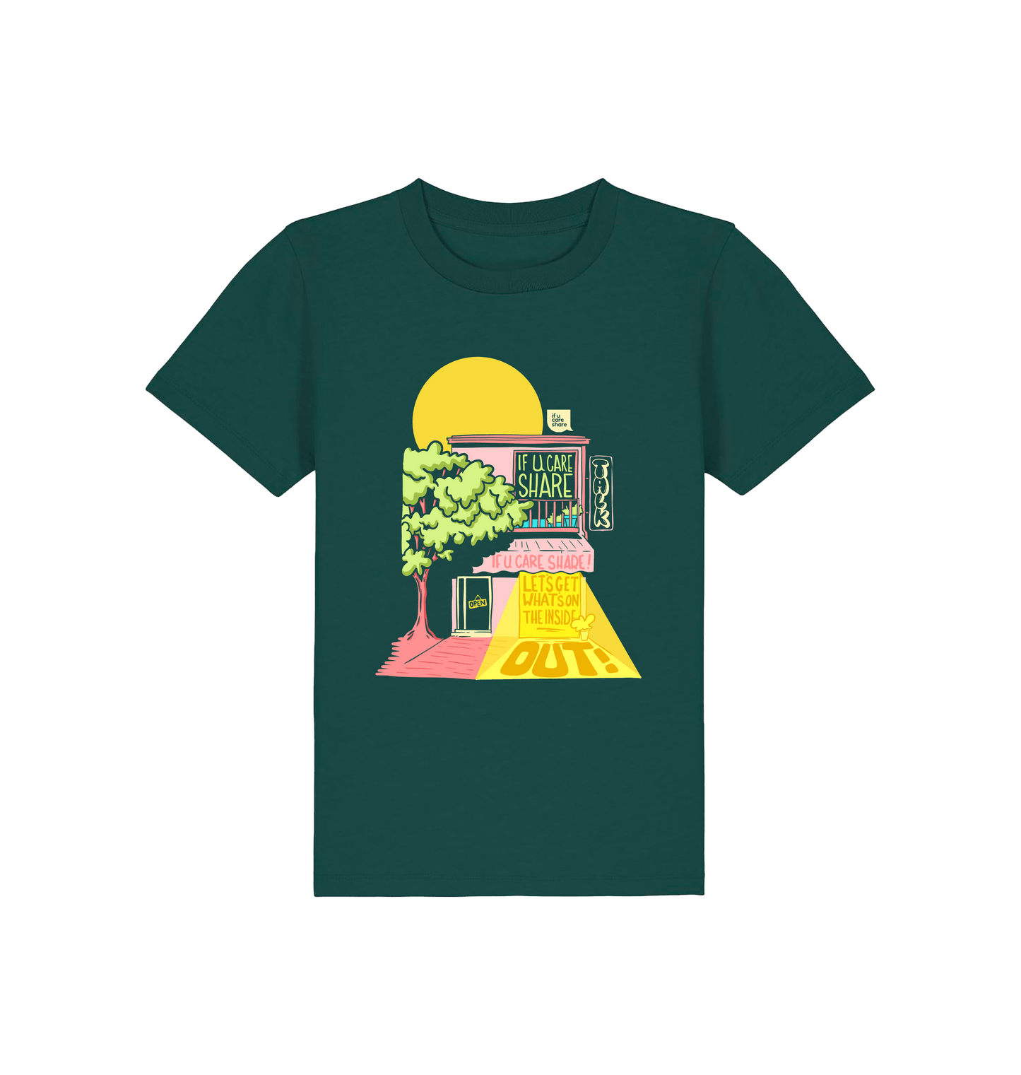 Glazed Green Printed Kids T-Shirt Front