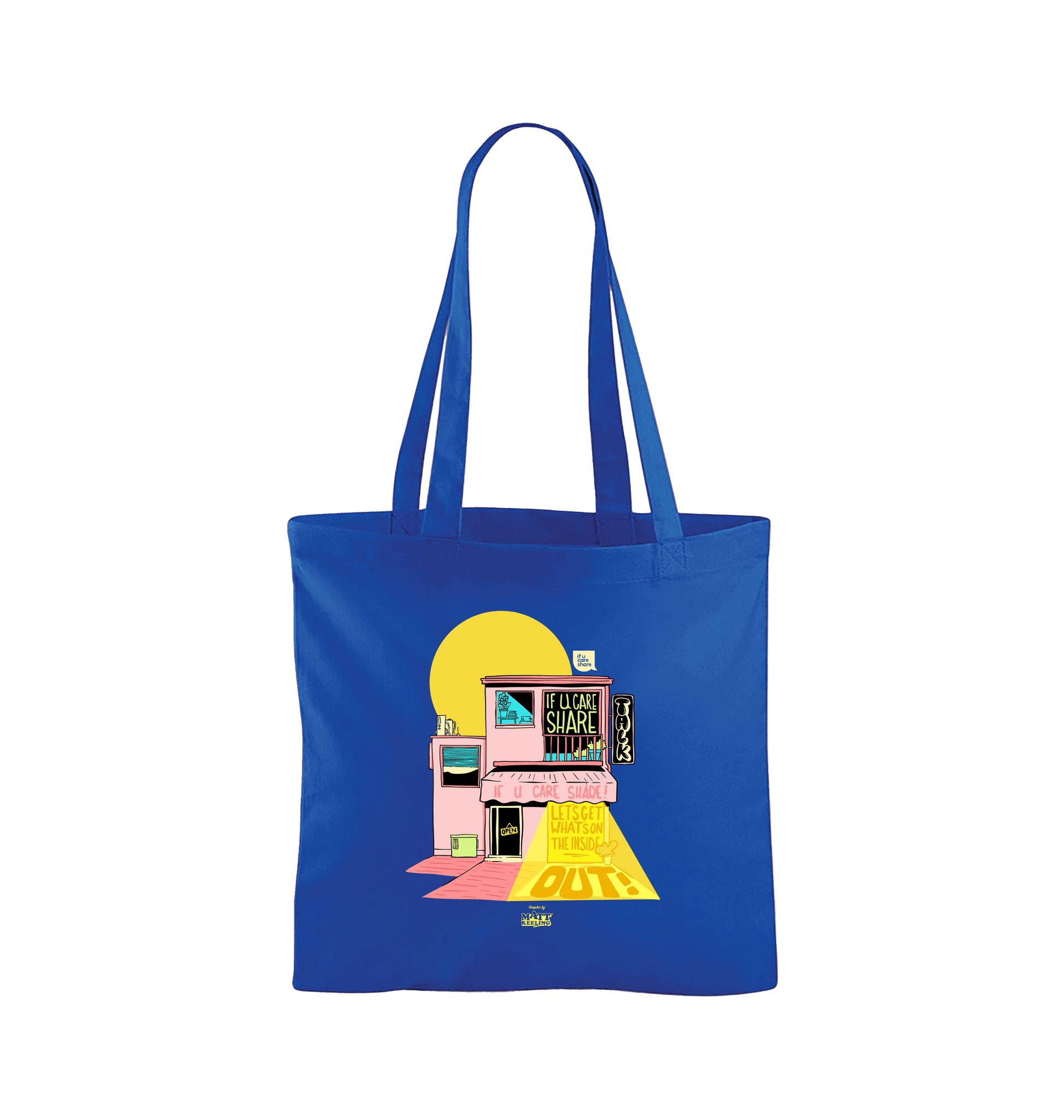 Bright Royal Printed Bag Front