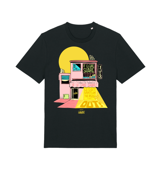 Black Printed T-shirt Front