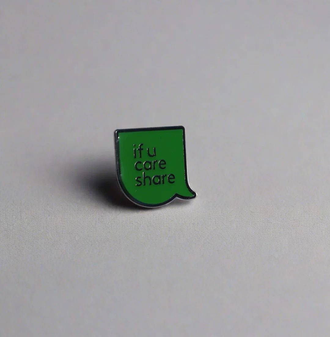 green Pin Badge Front