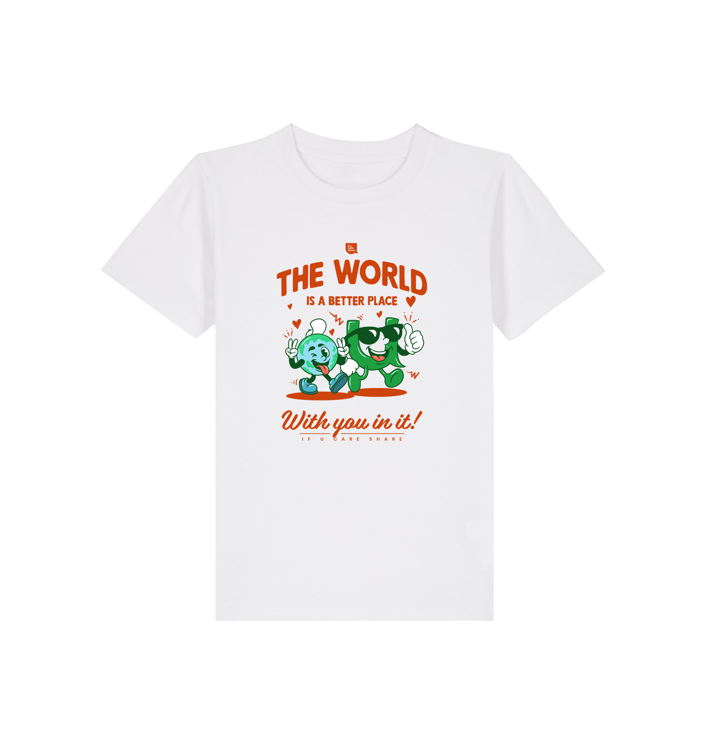 White Printed Kids T-Shirt Front
