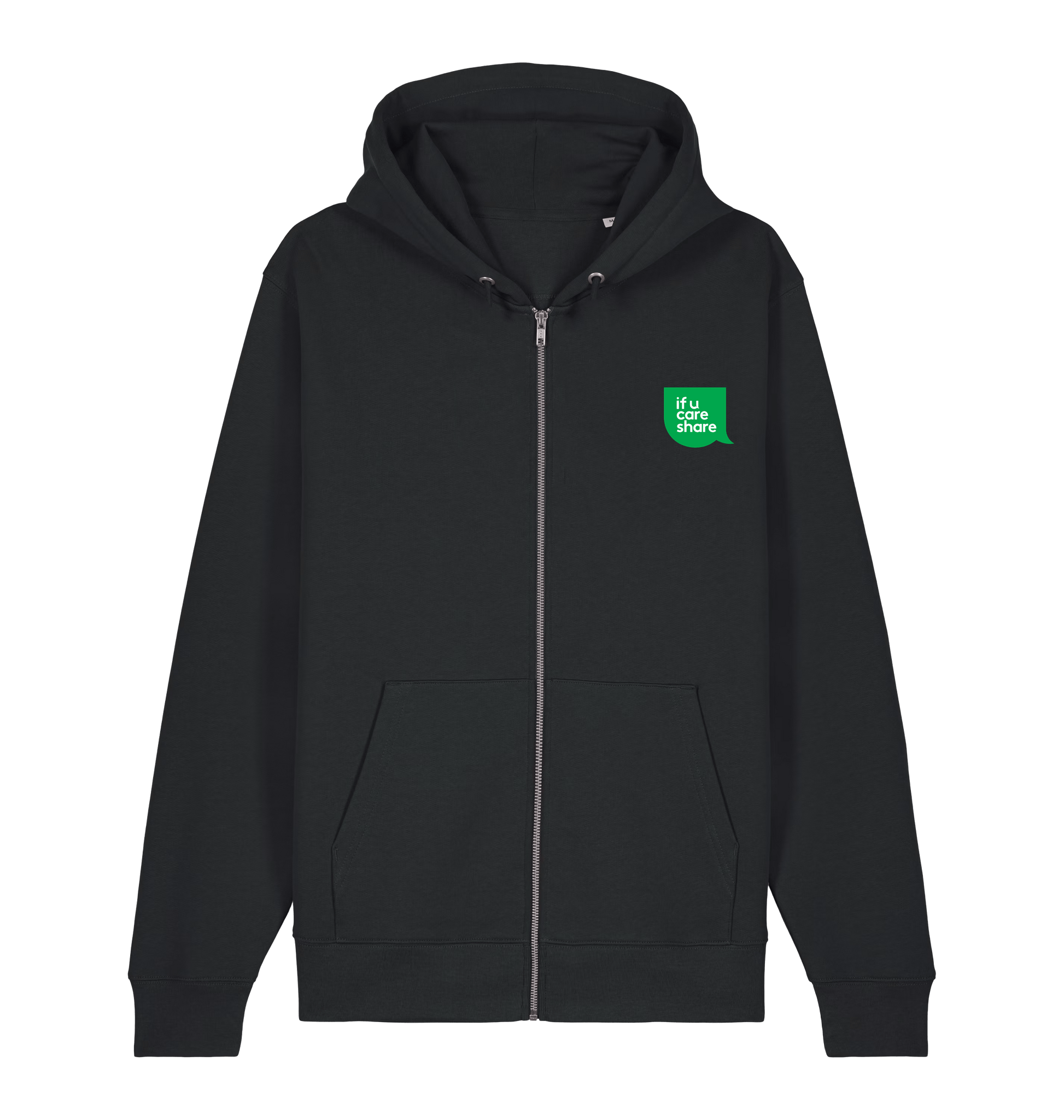 Black Printed Hoody Front