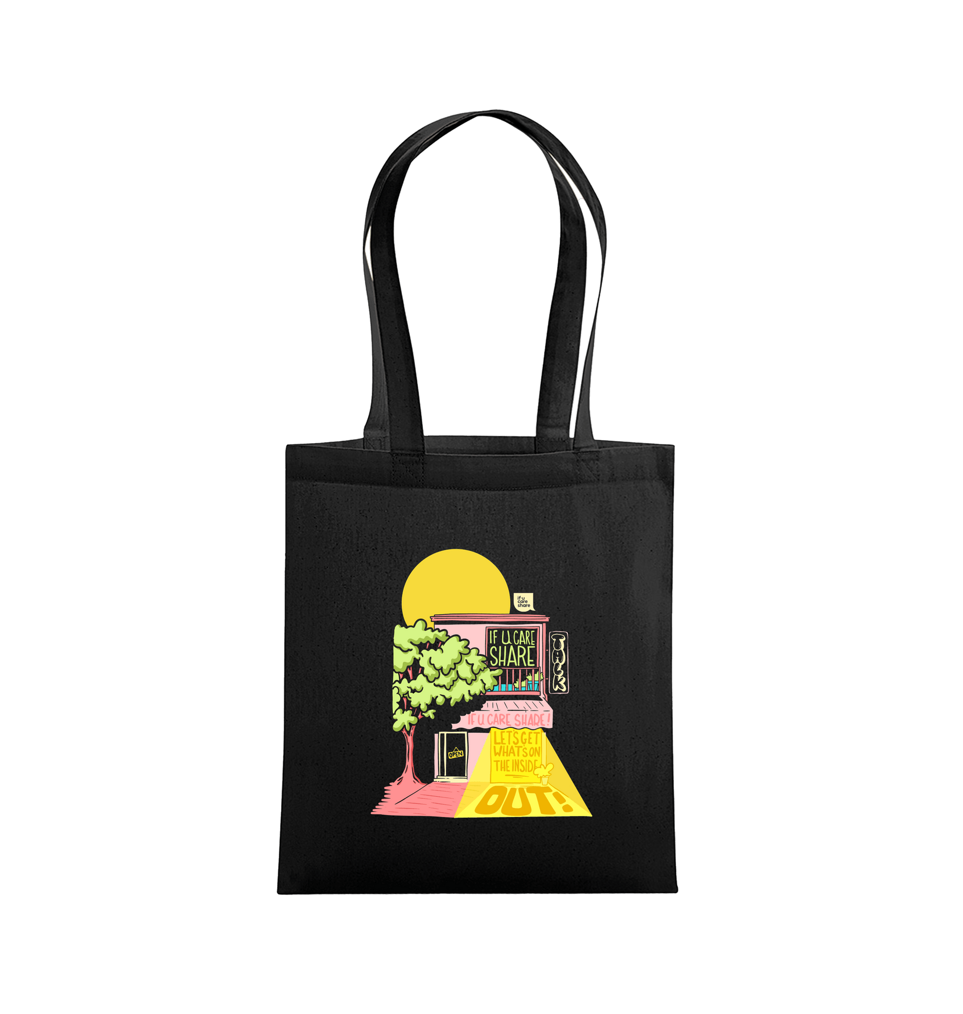 Black Printed Bag Front